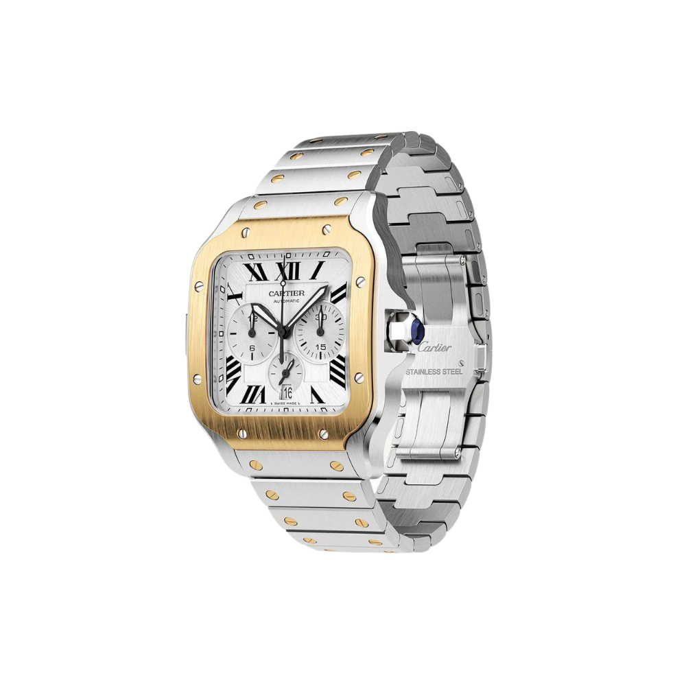 Santos de Cartier XL Chronograph Steel/Gold - Image 2