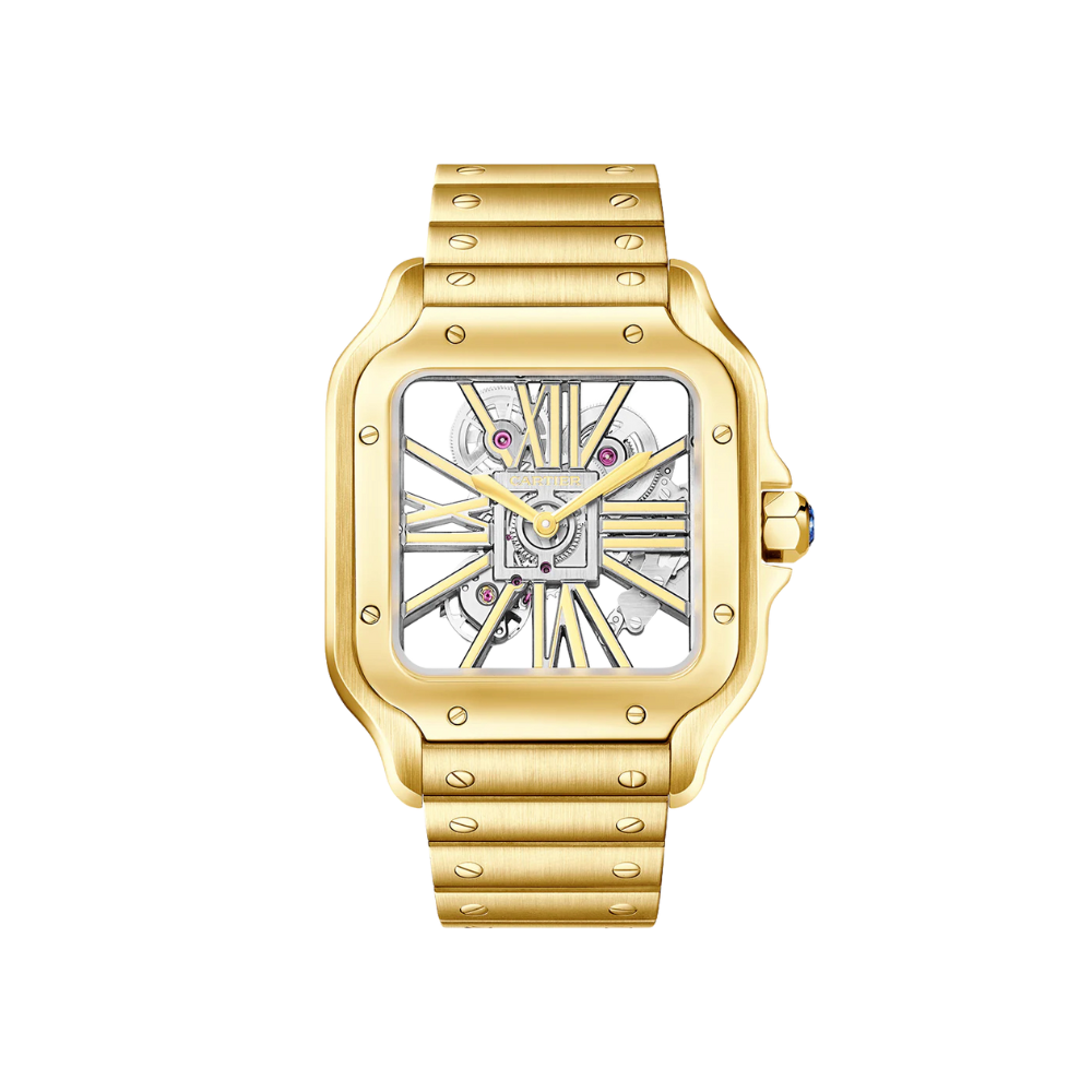 Santos de Cartier Large Skeleton Yellow Gold